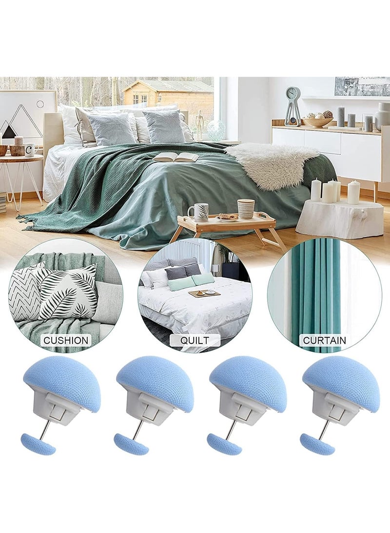 هابي هوم مشابك لحمل اللحاف وغطاء البطانية، مشابك تثبيت الملاءات والأغطية، دبابيس تثبيت الفراش على شكل فطر، حامل ملاءات مقاوم للانزلاق، إكسسوارات السرير للحفاظ على البطانيات واللحاف | عبوة 12 قطعة- أزرق - Image 2